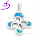 925 sterling silver jewelry wholesale leaf shaped silver opal pendant